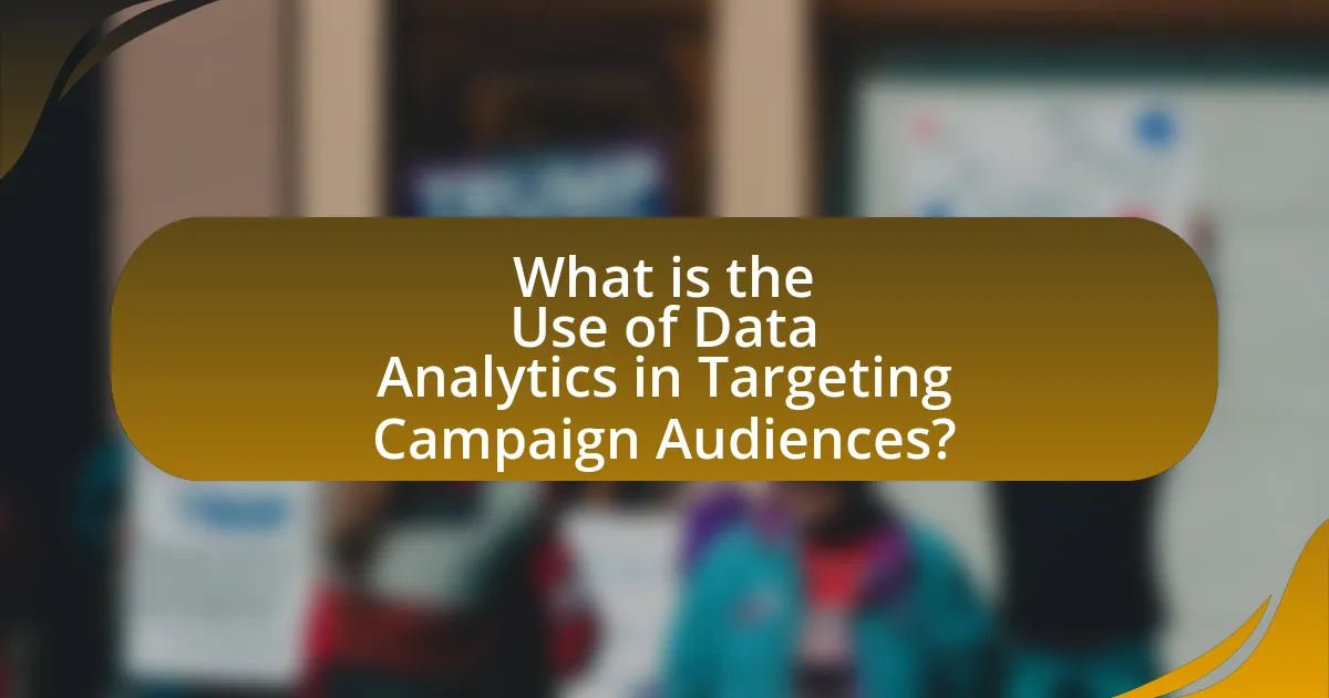 What is the Use of Data Analytics in Targeting Campaign Audiences?